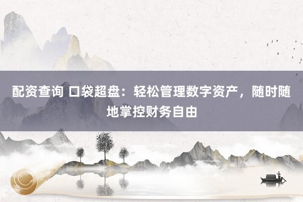 配资查询 口袋超盘：轻松管理数字资产，随时随地掌控财务自由