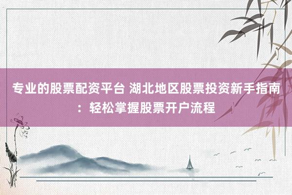 专业的股票配资平台 湖北地区股票投资新手指南：轻松掌握股票开户流程