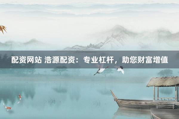 配资网站 浩源配资：专业杠杆，助您财富增值