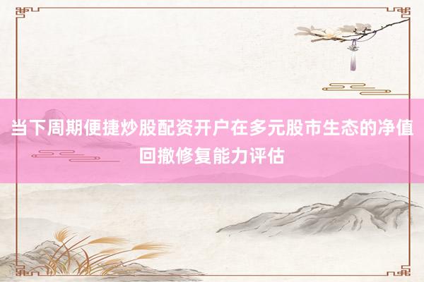 当下周期便捷炒股配资开户在多元股市生态的净值回撤修复能力评估