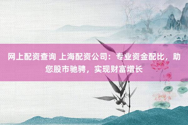 网上配资查询 上海配资公司：专业资金配比，助您股市驰骋，实现财富增长