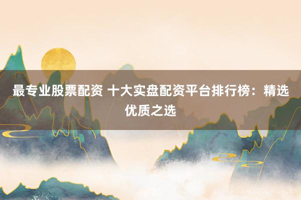 最专业股票配资 十大实盘配资平台排行榜:精选优质之选