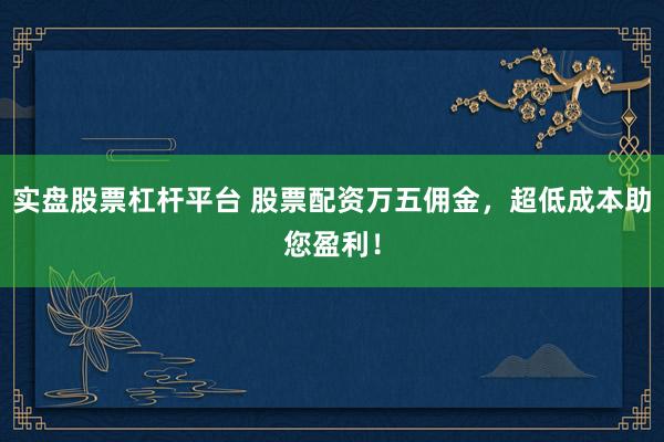 实盘股票杠杆平台 股票配资万五佣金，超低成本助您盈利！